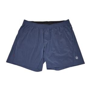 Rhone Shorts Men XL Navy Multi Zip Pockets Outdoor Stretch Athletic Logo Preppy